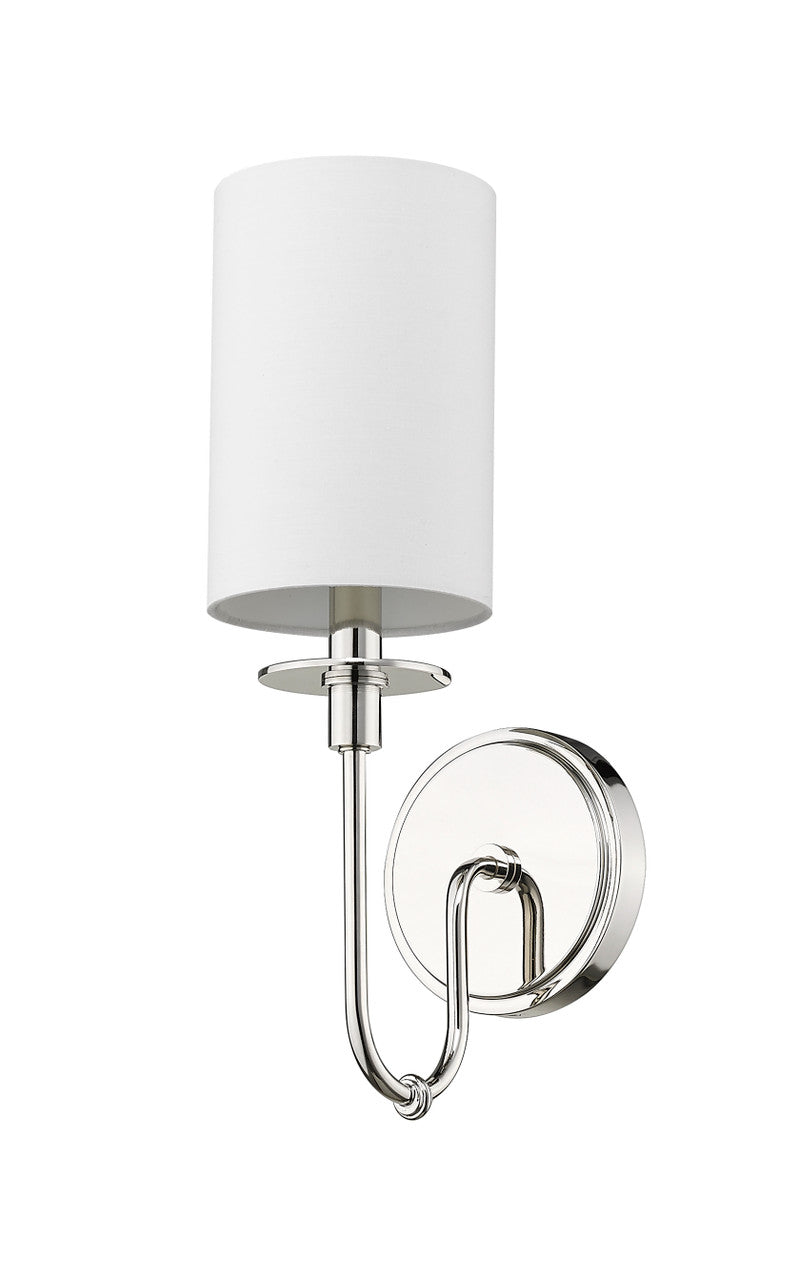 Z-Lite Ella 1 Light Wall Sconce in Polished Nickel 809-1S-PN