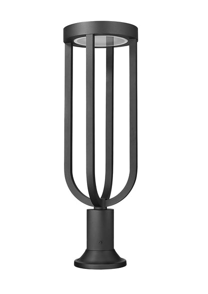 Z-Lite Leland 1 Light Outdoor Pier Mounted Fixture in Sand Black 5005PHB-553PM-BK-LED