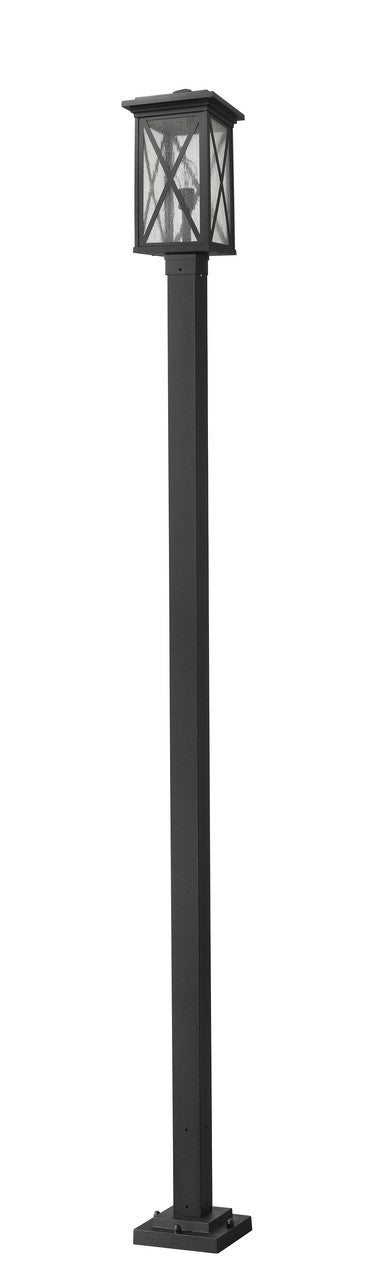 Z-Lite Brookside 1 Light Outdoor Post Mounted Fixture in Black 583PHBS-536P-BK