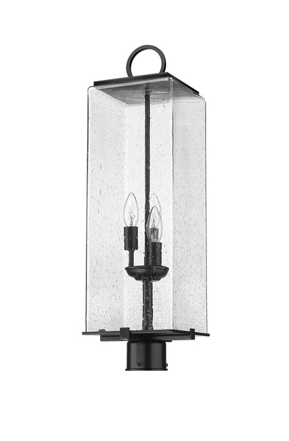 Z-Lite Sana 3 Light Outdoor Post Mount Fixture in Black 592PHBR-BK