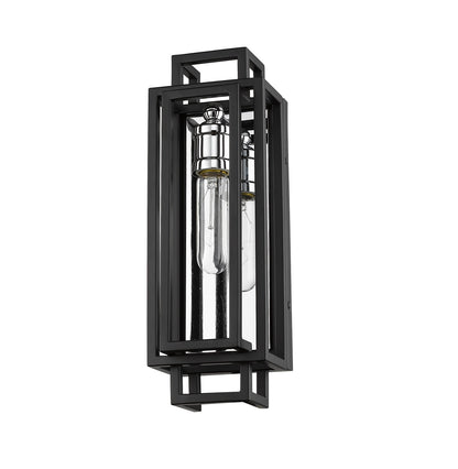 Z-Lite Titania 1 Light Wall Sconce in Black + Chrome 454-1S-BK-CH