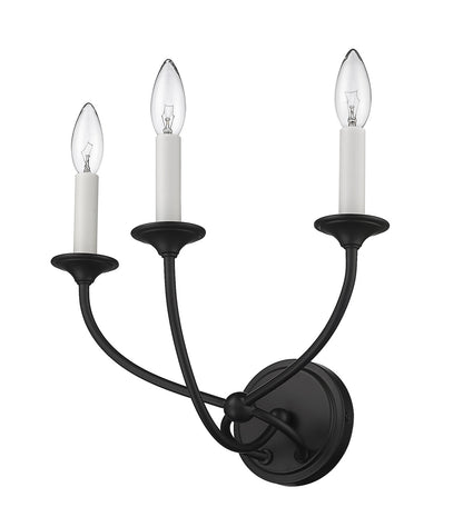 Z-Lite Arabella 3 Light Wall Sconce in Matte Black 3500-3S-MB