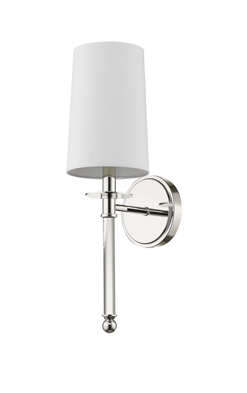 Z-Lite Mila 1 Light Wall Sconce in Polished Nickel 808-1S-PN