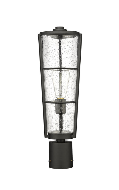 Z-Lite Helix 1 Light Outdoor Post Mount Fixture in Black 591PHB-BK