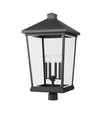 Z-Lite Beacon 4 Light Outdoor Post Mount Fixture in Black 568PHXXLR-BK