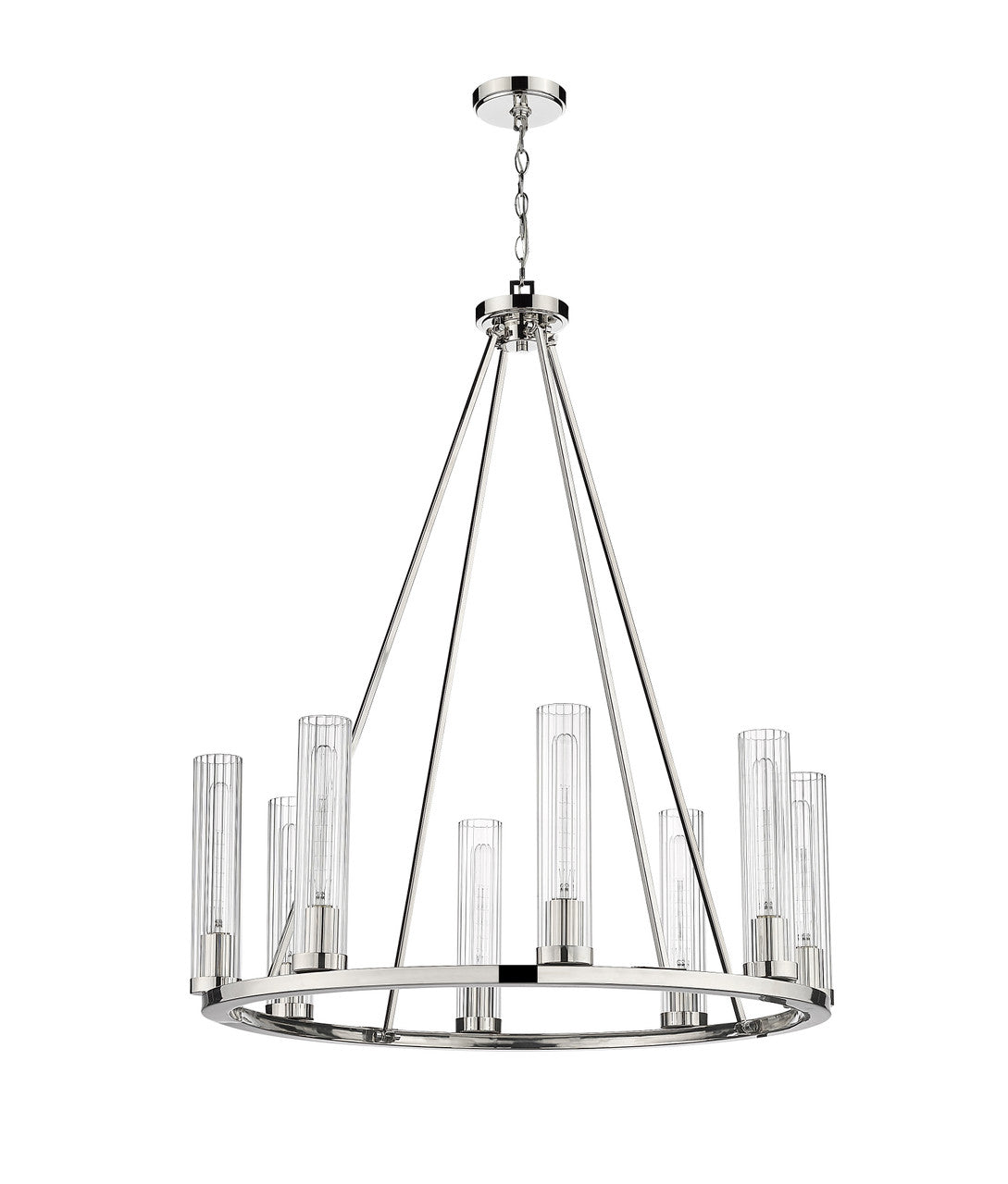 Z-Lite Beau 8 Light Chandelier in Polished Nickel 3031-8PN