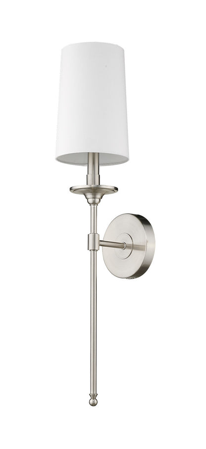 Z-Lite Emily 1 Light Wall Sconce in Brushed Nickel 807-1S-BN