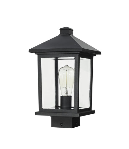 Z-Lite Portland 1 Light Outdoor Post Mount Fixture in Black 531PHMS-BK