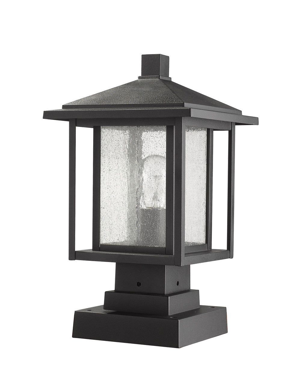 Z-Lite Aspen 1 Light Outdoor Pier Mounted Fixture in Black 554PHMS-SQPM-BK