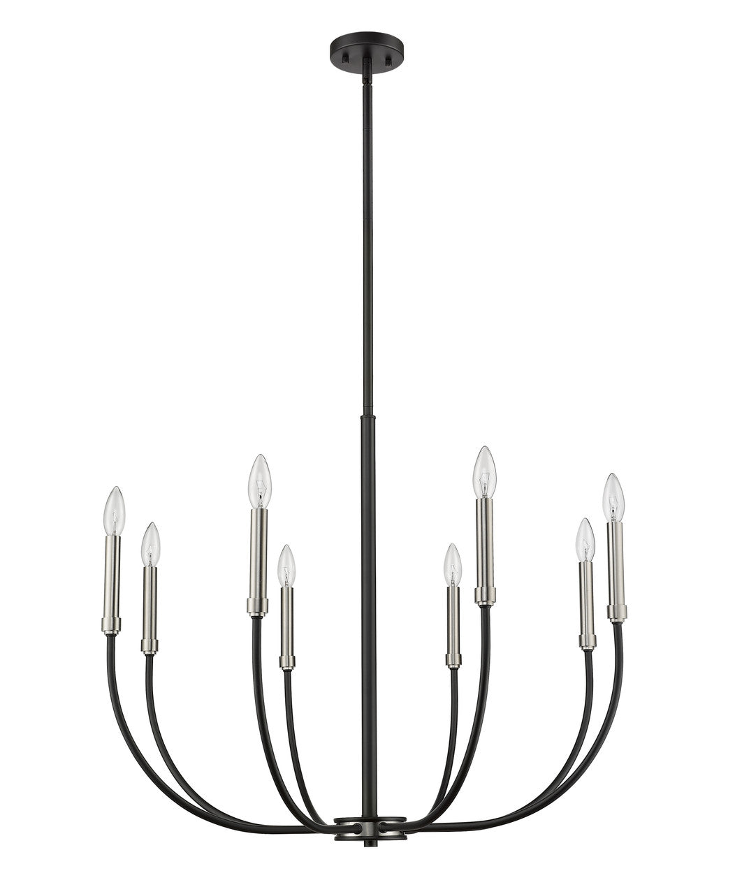 Z-Lite Haylie 8 Light Chandelier in Matte Black + Brushed Nickel 479-8MB-BN