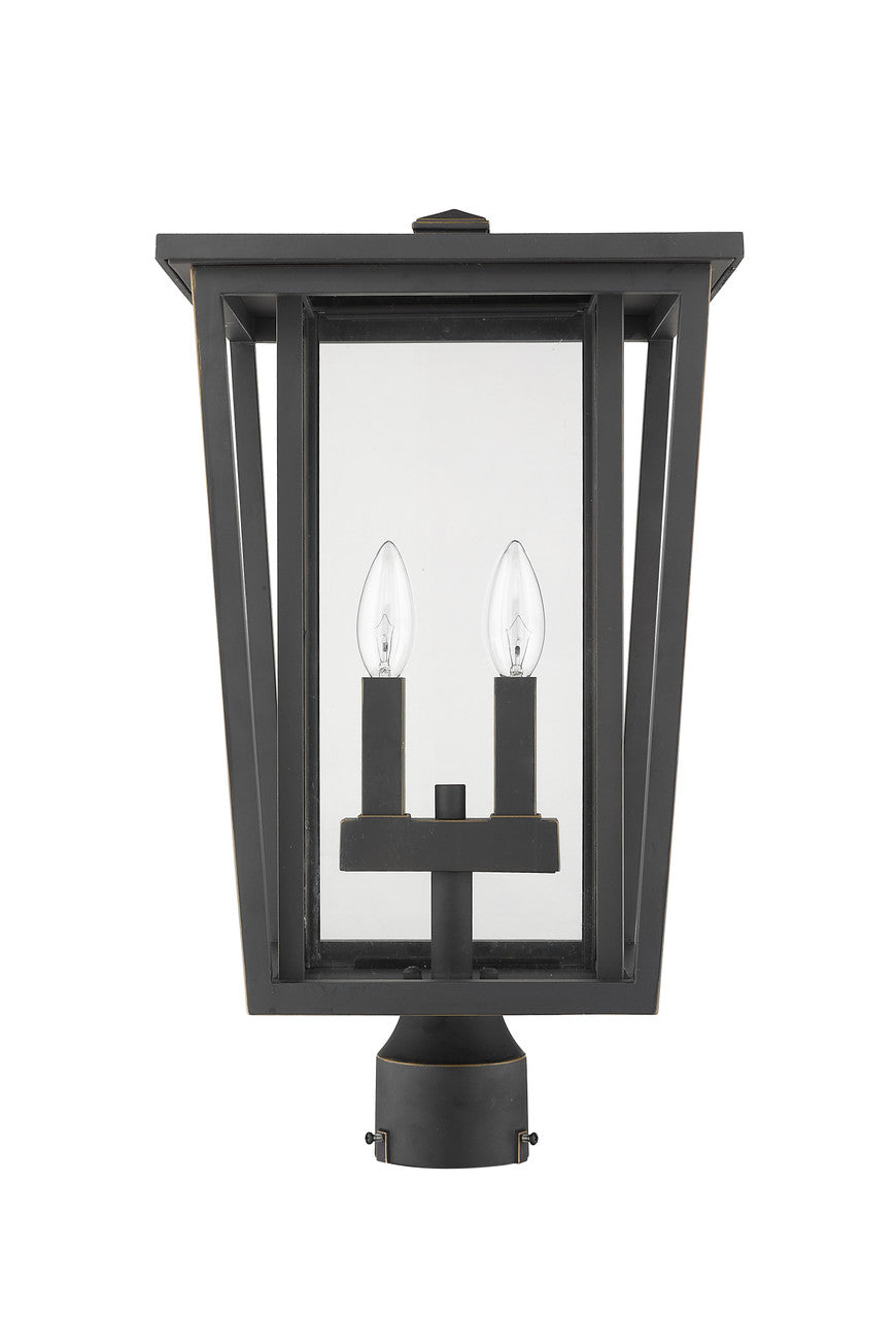 Z-Lite Seoul 2 Light Outdoor Post Mount Fixture in Oil Rubbed Bronze 571PHBR-ORB