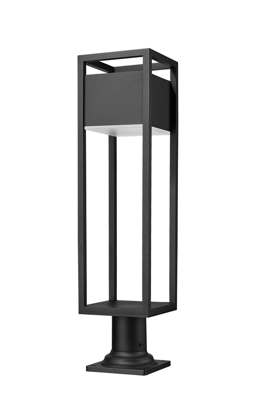 Z-Lite Barwick 1 Light Outdoor Pier Mounted Fixture in Black 585PHBR-533PM-BK-LED