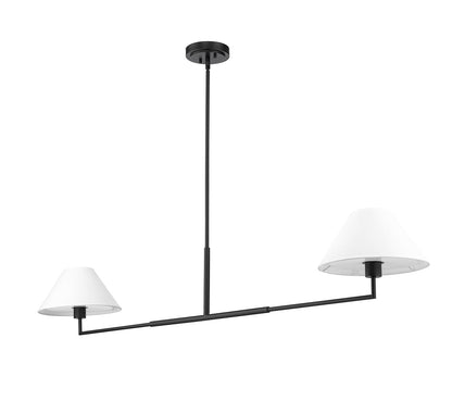 Z-Lite Leila 2 Light Chandelier in Matte Black 744-62L-MB