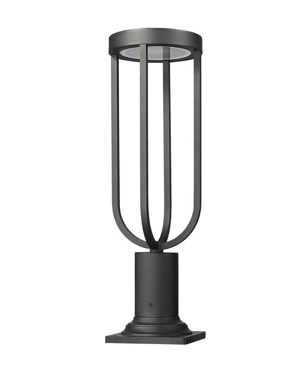 Z-Lite Leland 1 Light Outdoor Pier Mounted Fixture in Sand Black 5005PHM-533PM-BK-LED