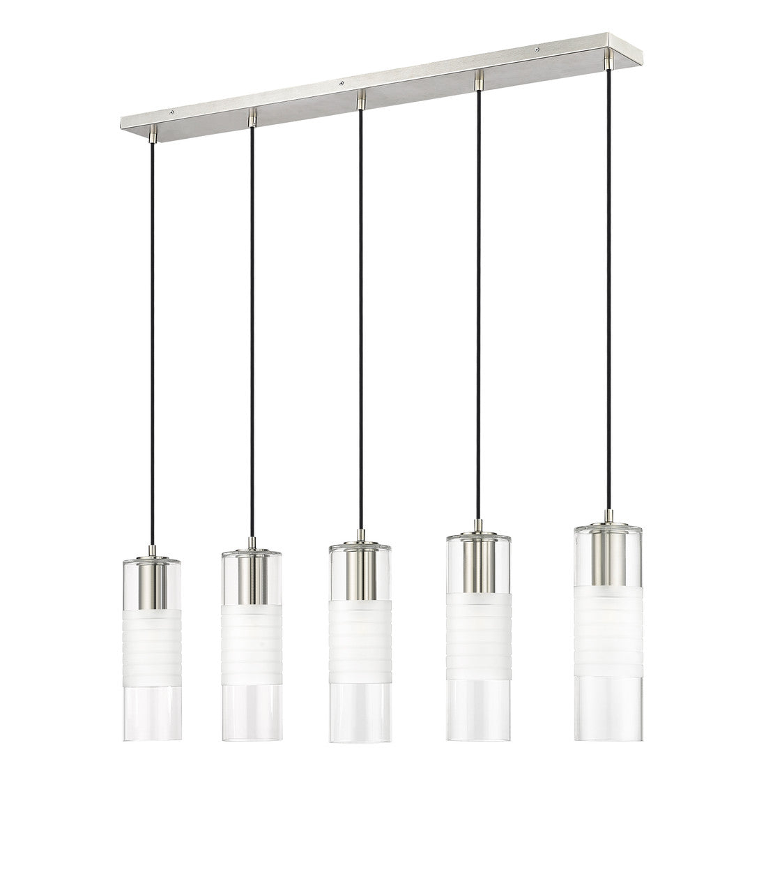 Z-Lite Alton 5 Light Linear Chandelier in Brushed Nickel 824P-5L-BN