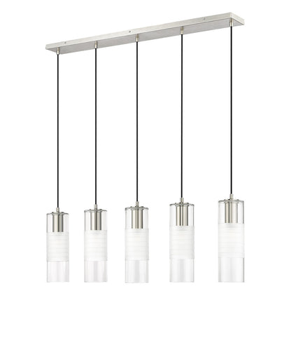 Z-Lite Alton 5 Light Linear Chandelier in Brushed Nickel 824P-5L-BN