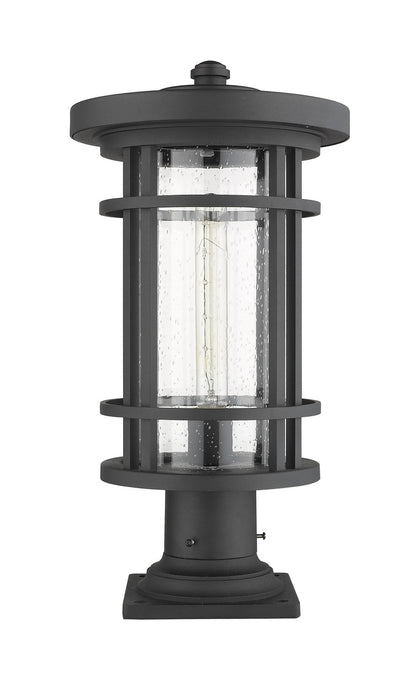 Z-Lite Jordan 1 Light Outdoor Pier Mounted Fixture in Black 570PHB-533PM-BK