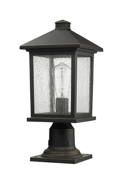 Z-Lite Portland 1 Light Outdoor Pier Mounted Fixture in Oil Rubbed Bronze 531PHMR-533PM-ORB