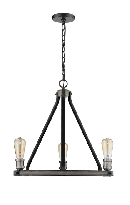 Z-Lite Kirkland 3 Light Chandelier in Ashen Barnboard 472-3ABB