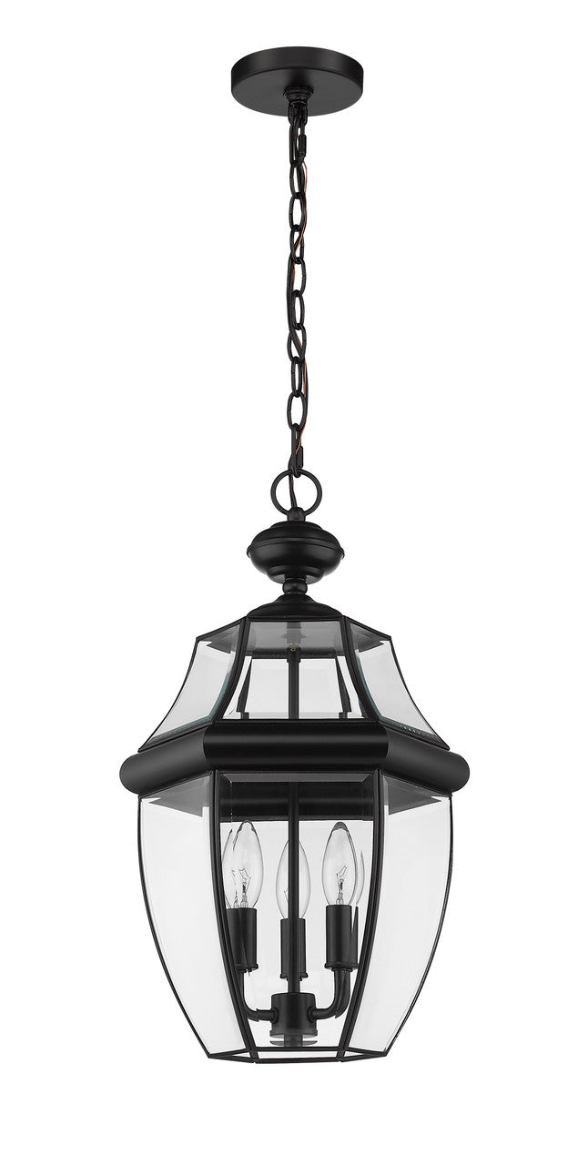 Z-Lite Westover 3 Light Outdoor Chain Mount Ceiling Fixture in Black 580CHB-BK