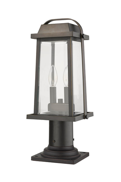 Z-Lite Millworks 2 Light Outdoor Pier Mounted Fixture in Oil Rubbed Bronze 574PHMR-533PM-ORB