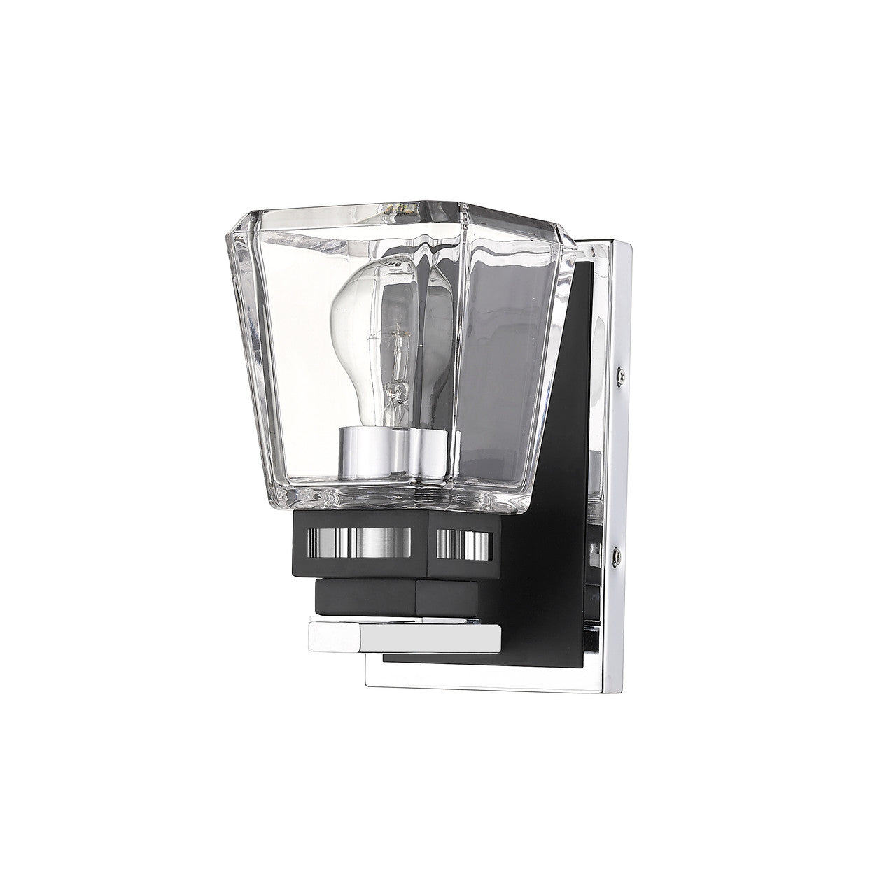 Z-Lite Jackson 1 Light Wall Sconce in Chrome + Matte Black 474-1S-CH-MB