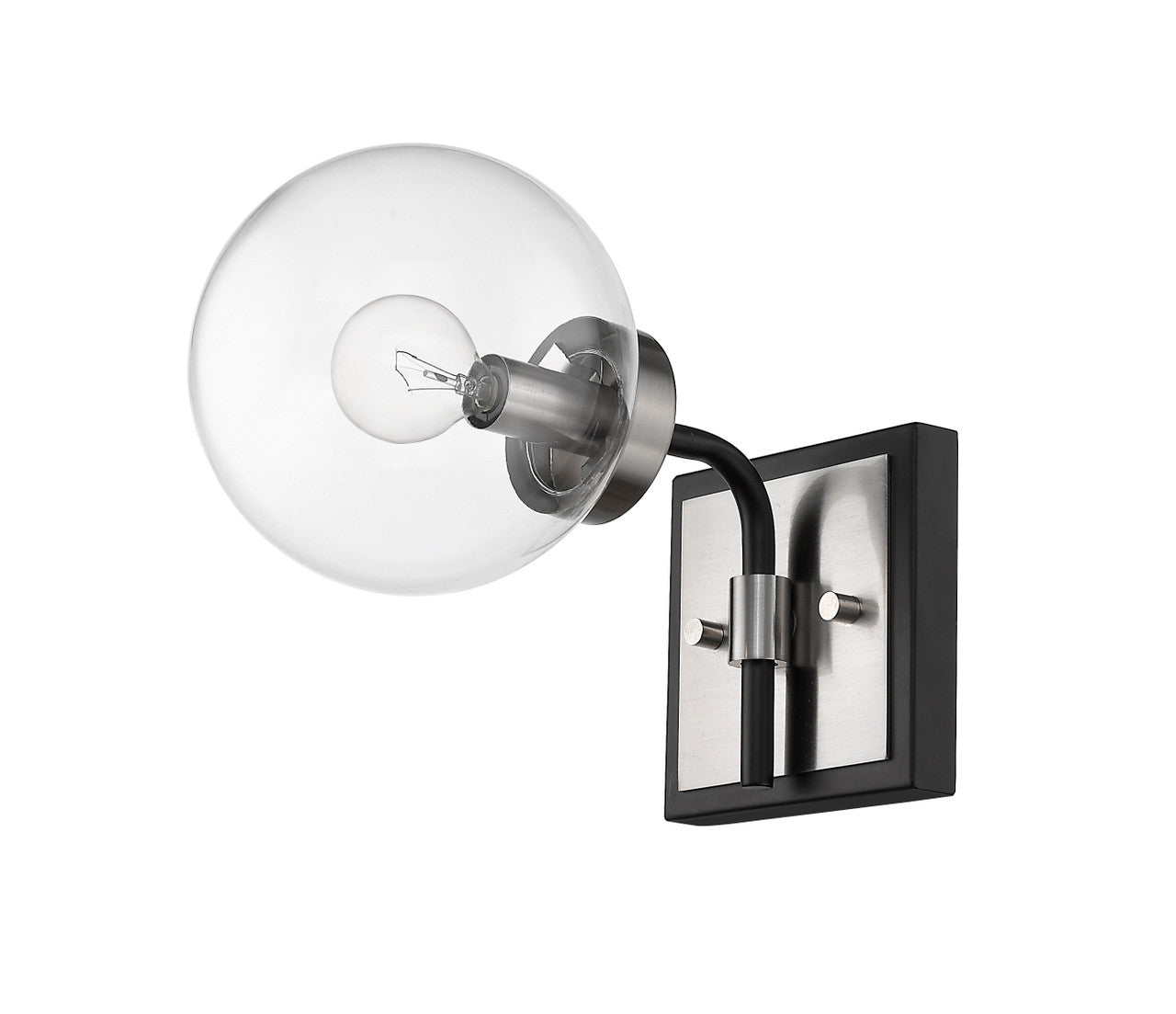 Z-Lite Parsons 1 Light Wall Sconce in Matte Black + Brushed Nickel 477-1S-MB-BN