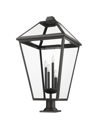 Z-Lite Talbot 4 Light Outdoor Pier Mounted Fixture in Black 579PHXLXR-533PM-BK