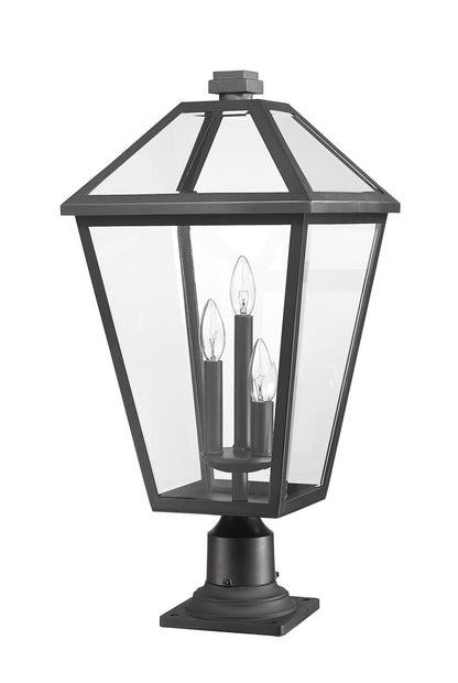 Z-Lite Talbot 3 Light Outdoor Pier Mounted Fixture in Black 579PHXLR-533PM-BK