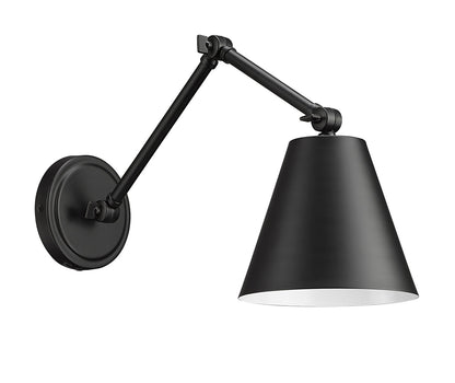 Z-Lite Regent 1 Light Wall Sconce in Matte Black 347S-MB