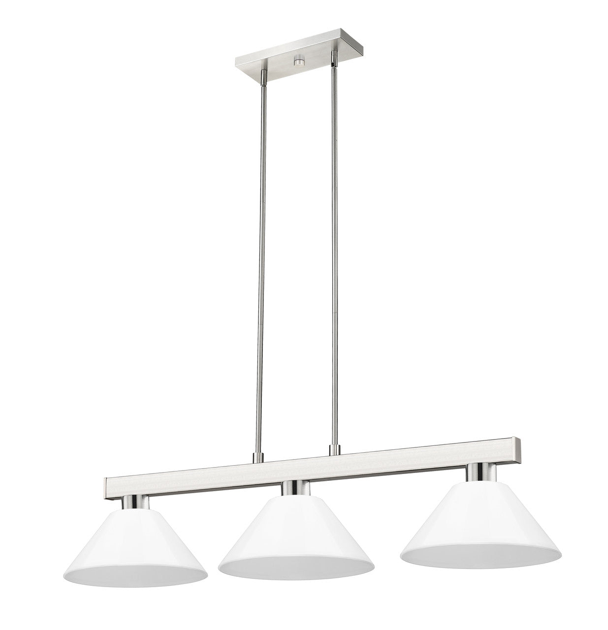 Z-Lite Cobalt 3 Light Billiard in Brushed Nickel 152BN-PWH