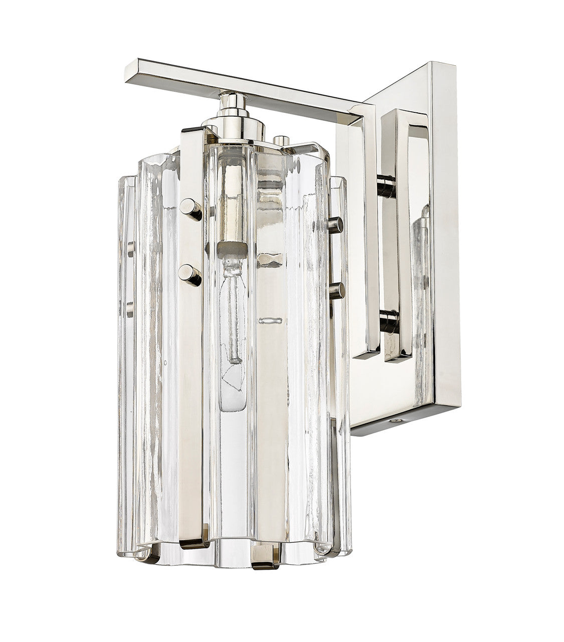 Z-Lite Alverton 1 Light Wall Sconce in Polished Nickel 3036-1S-PN