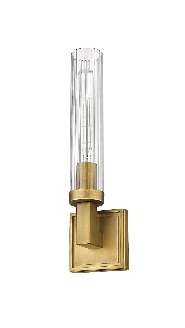 Z-Lite Beau 1 Light Wall Sconce in Rubbed Brass 3031-1S-RB