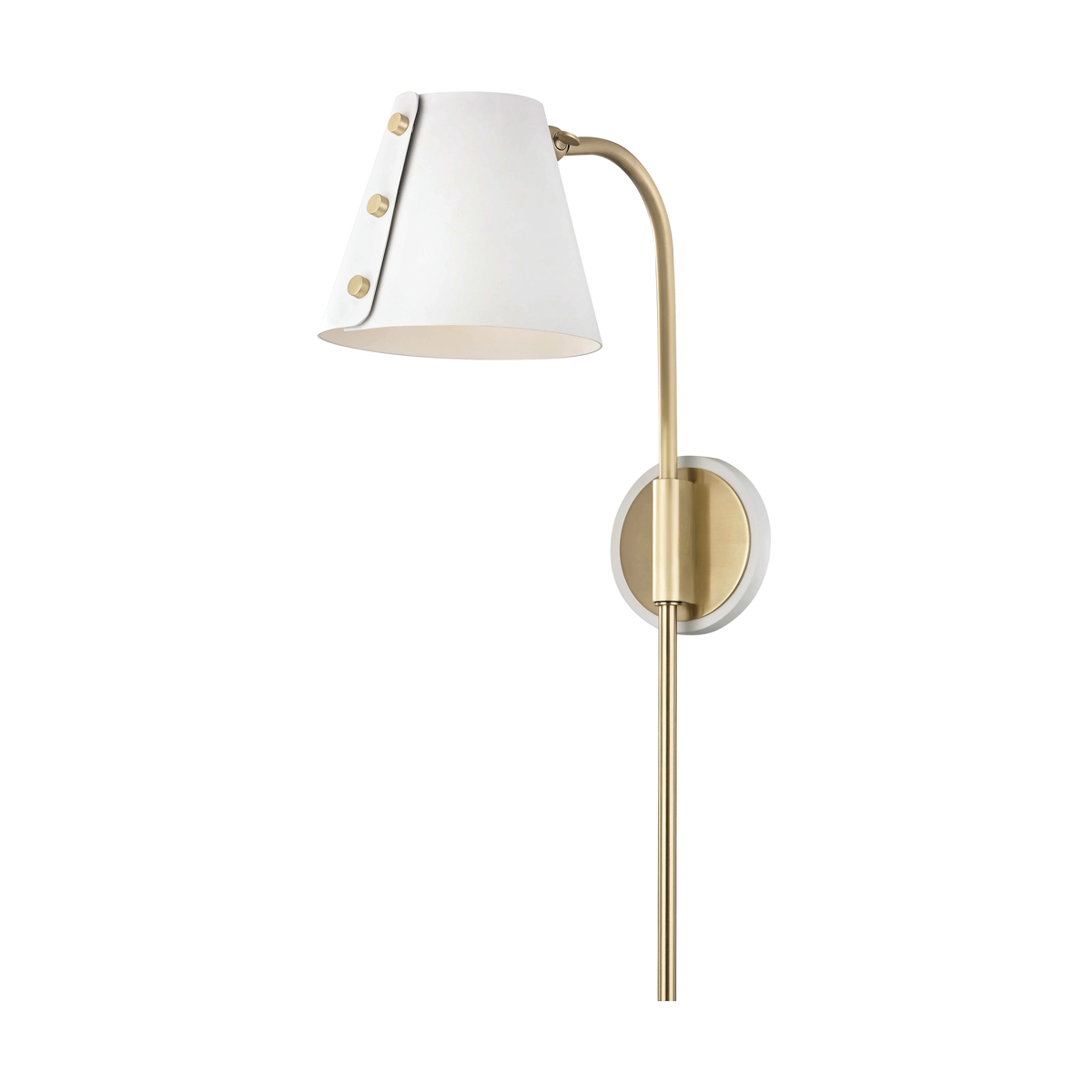 Mitzi 1 Light Plug-in Sconce in Aged Brass/Soft Off White HL174201-AGB/WH