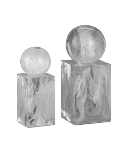 Currey & Co. Nova White Objects Set of 2 1200-0908