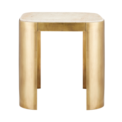 Currey & Co. Sev Travertine Accent Table 4000-0161