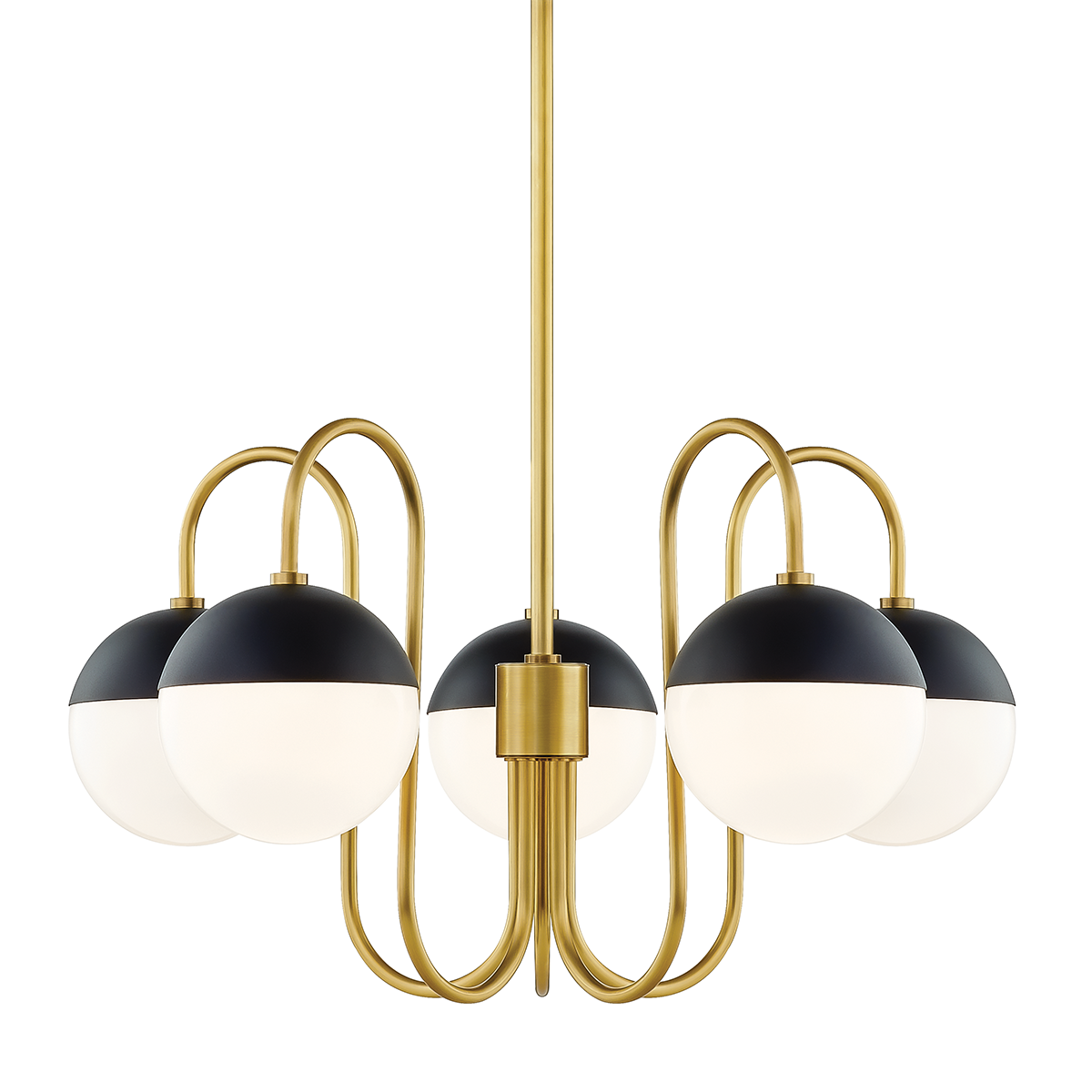 Mitzi 5 Light Chandelier in Aged Brass/Black H344805-AGB/BK