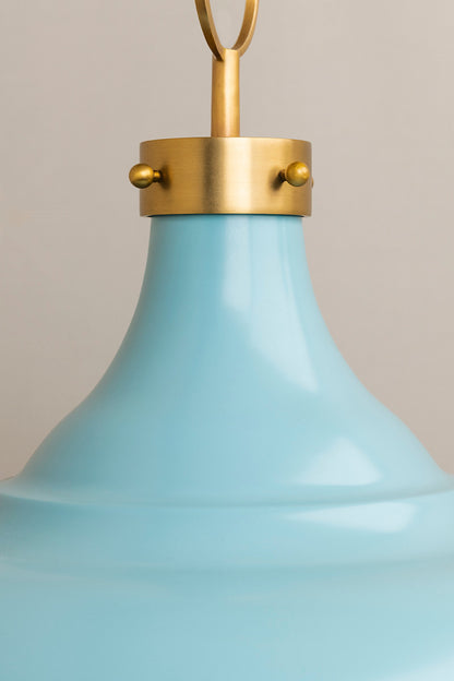 Hudson Valley Lighting Painted No. 1 Pendant in Aged Brass/blue Bird MDS300-AGB/BB