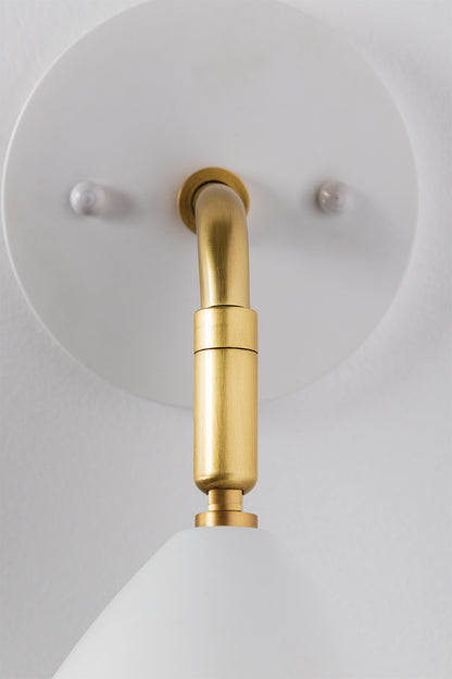 Mitzi 1 Light Wall Sconce in Aged Brass/Soft Off White H308101-AGB/WH