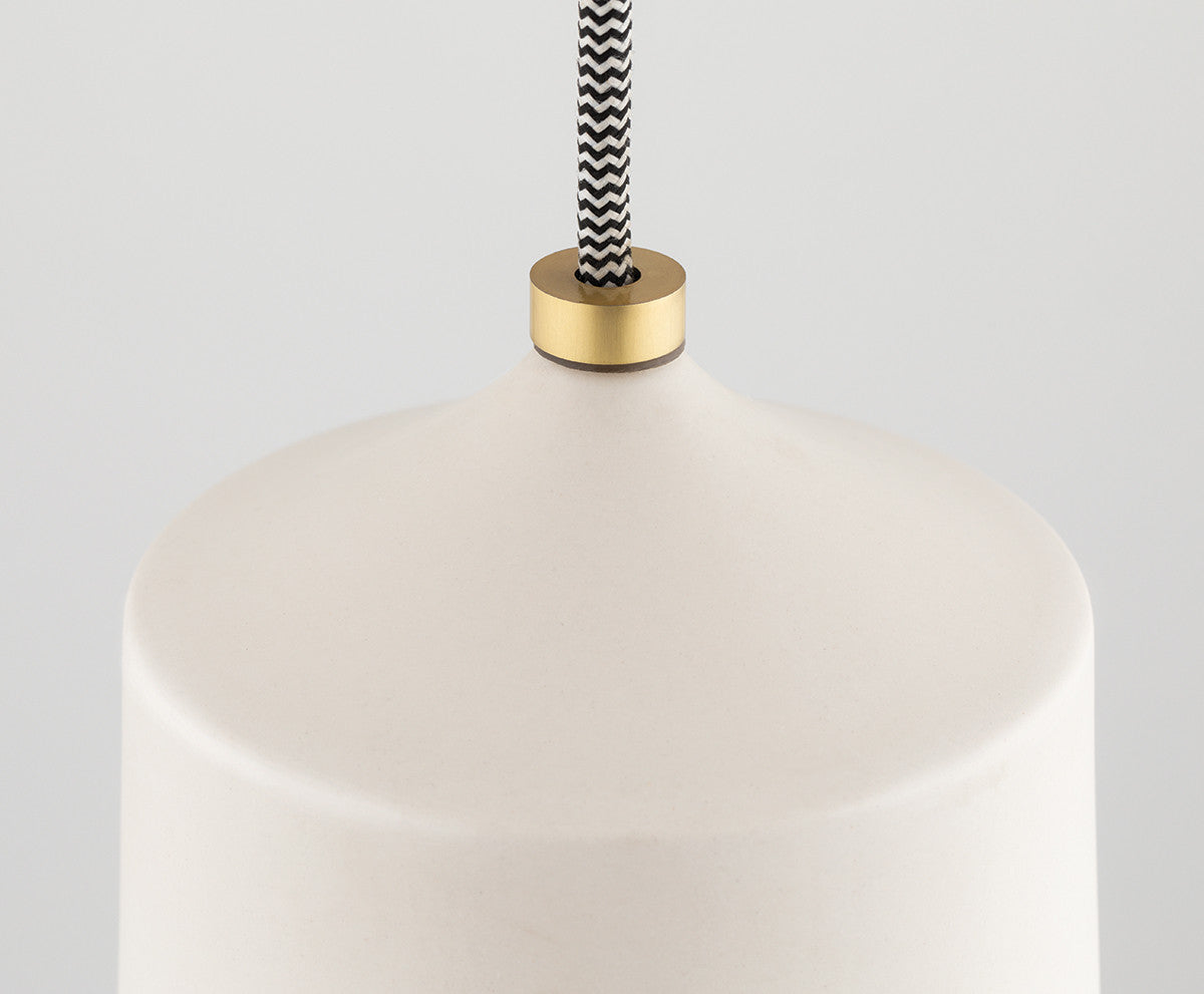 Mitzi 1 Light Pendant in Aged Brass/Matte White H339701-AGB/MW