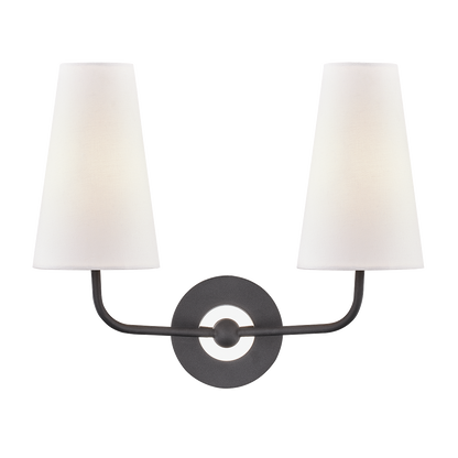 Mitzi 2 Light Wall Sconce in Polished Nickel/Black H318102-PN/BK