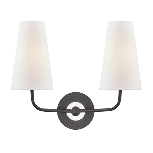 Mitzi 2 Light Wall Sconce in Polished Nickel/Black H318102-PN/BK