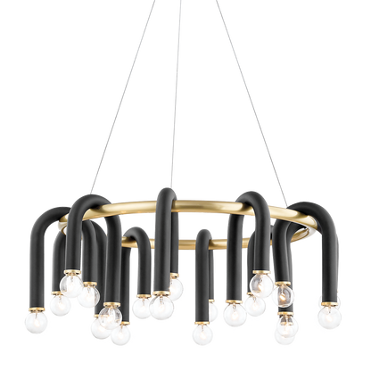 Mitzi 20 Light Chandelier in Aged Brass/Black H382820-AGB/BK