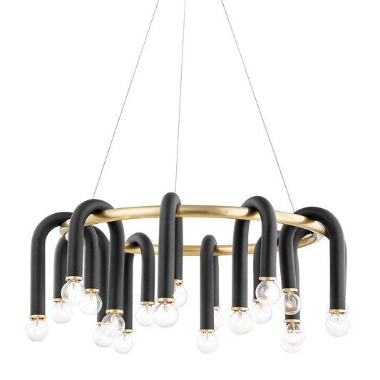 Mitzi 20 Light Chandelier in Aged Brass/Black H382820-AGB/BK