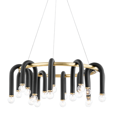 Mitzi 20 Light Chandelier in Aged Brass/Black H382820-AGB/BK