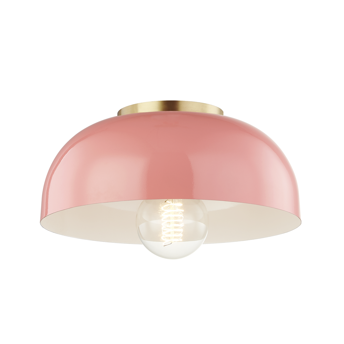 Mitzi 1 Light Flush Mount in Aged Brass/Pink H199501S-AGB/PK