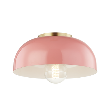 Mitzi 1 Light Flush Mount in Aged Brass/Pink H199501S-AGB/PK