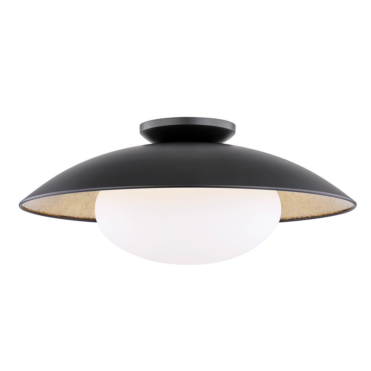 Mitzi 1 Light Semi Flush in Black Lustro/Gold Leaf Combo H368601L-BLK/GL