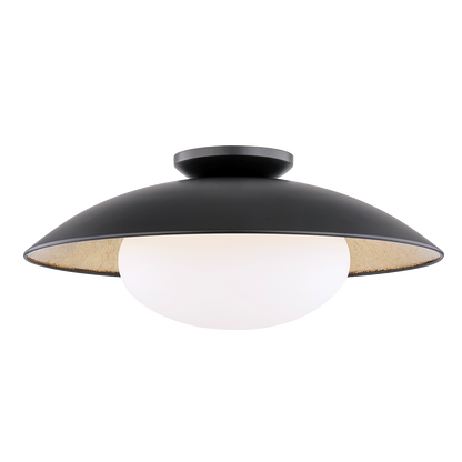 Mitzi 1 Light Semi Flush in Black Lustro/Gold Leaf Combo H368601L-BLK/GL