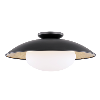 Mitzi 1 Light Semi Flush in Black Lustro/Gold Leaf Combo H368601L-BLK/GL